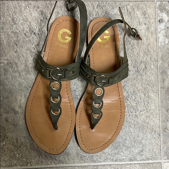 Guess Shoes - GUESS Olive Green Leather Sandals